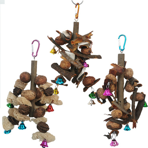 Parrot toy cuttlefish bone wide chewing string bird toy loofah bark rattan ball mouth grinding and boredom relief supplies combination set