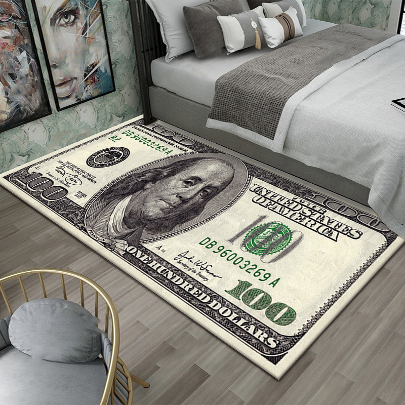 Amazon Creative Dollar Floor Mat Long Bedroom Bedside Blanket Fun Money Bay Window Mat Living Room Decorative Carpet