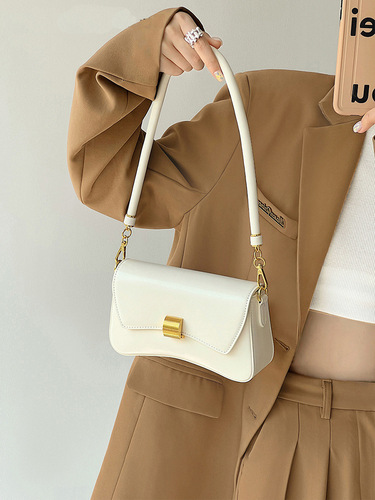 Office worker urban style high-end shoulder bag 2024 new simple casual solid color armpit baguette bag women's bag