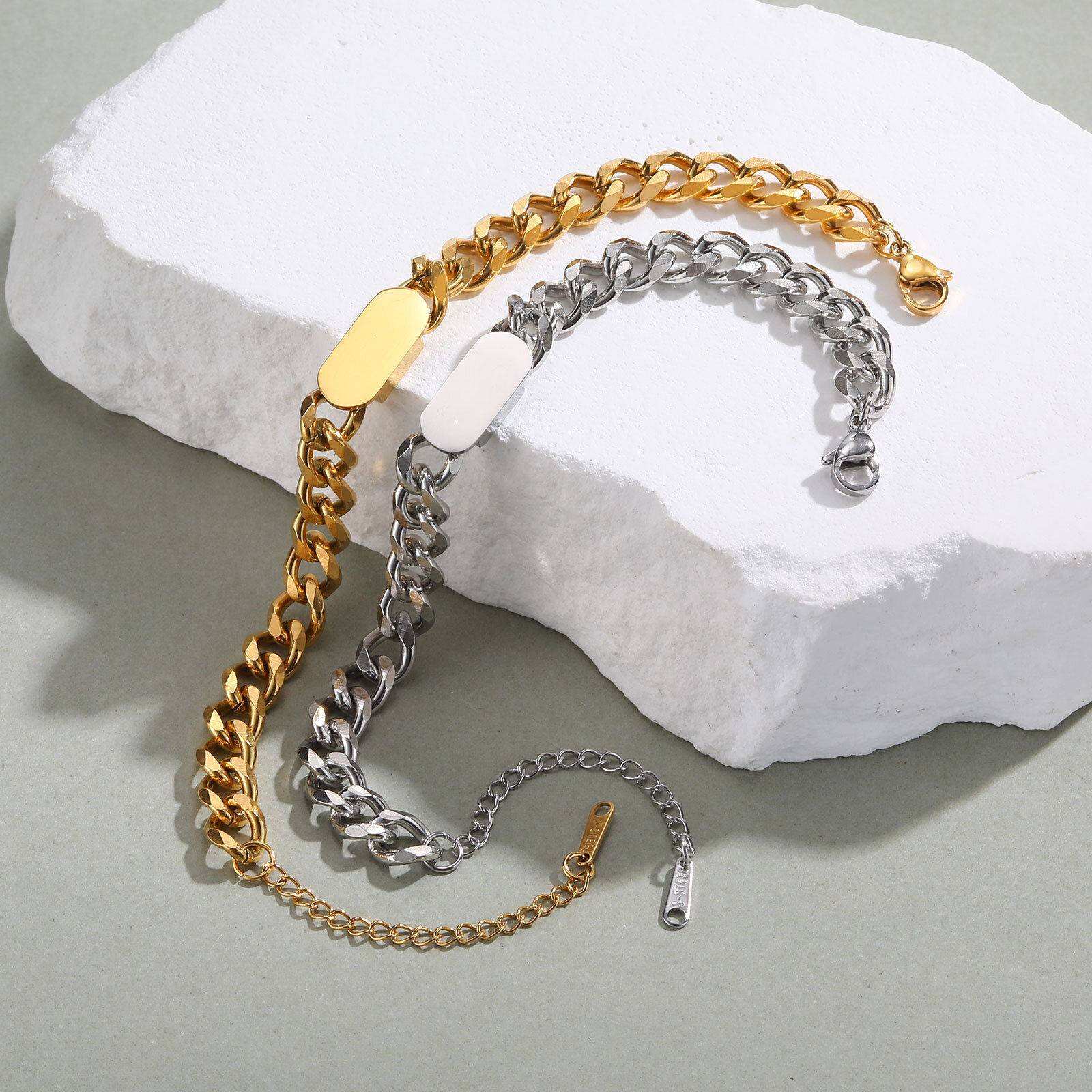 Personalised Cuban Chain Bracelet Titanium Steel Engraved Gift_voghion.com