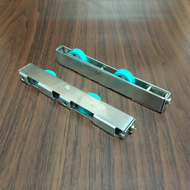 轻型推拉滑轨，不锈钢滑轮，可调双滚轮，12.5宽中空地轮长条轮