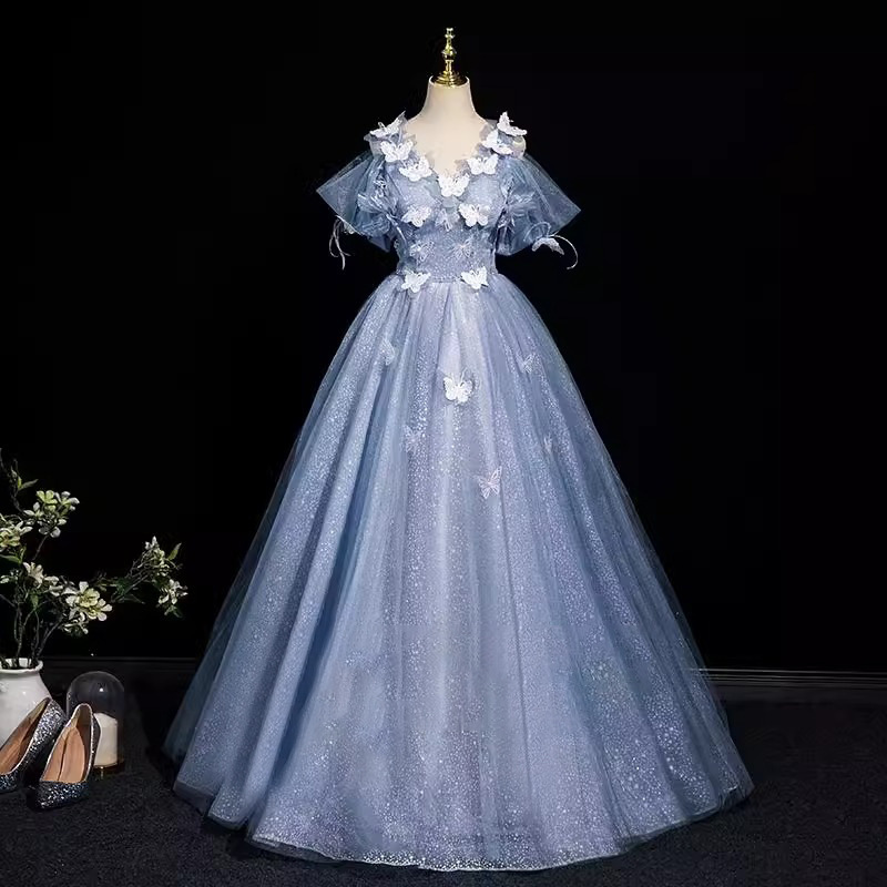 Nuevo vestido de noche de mago, mariposa tridimensional, lujo ligero, vestido de noche de banquete de alta gama, vestido de noche de temperamento de anfitrión de cumpleaños