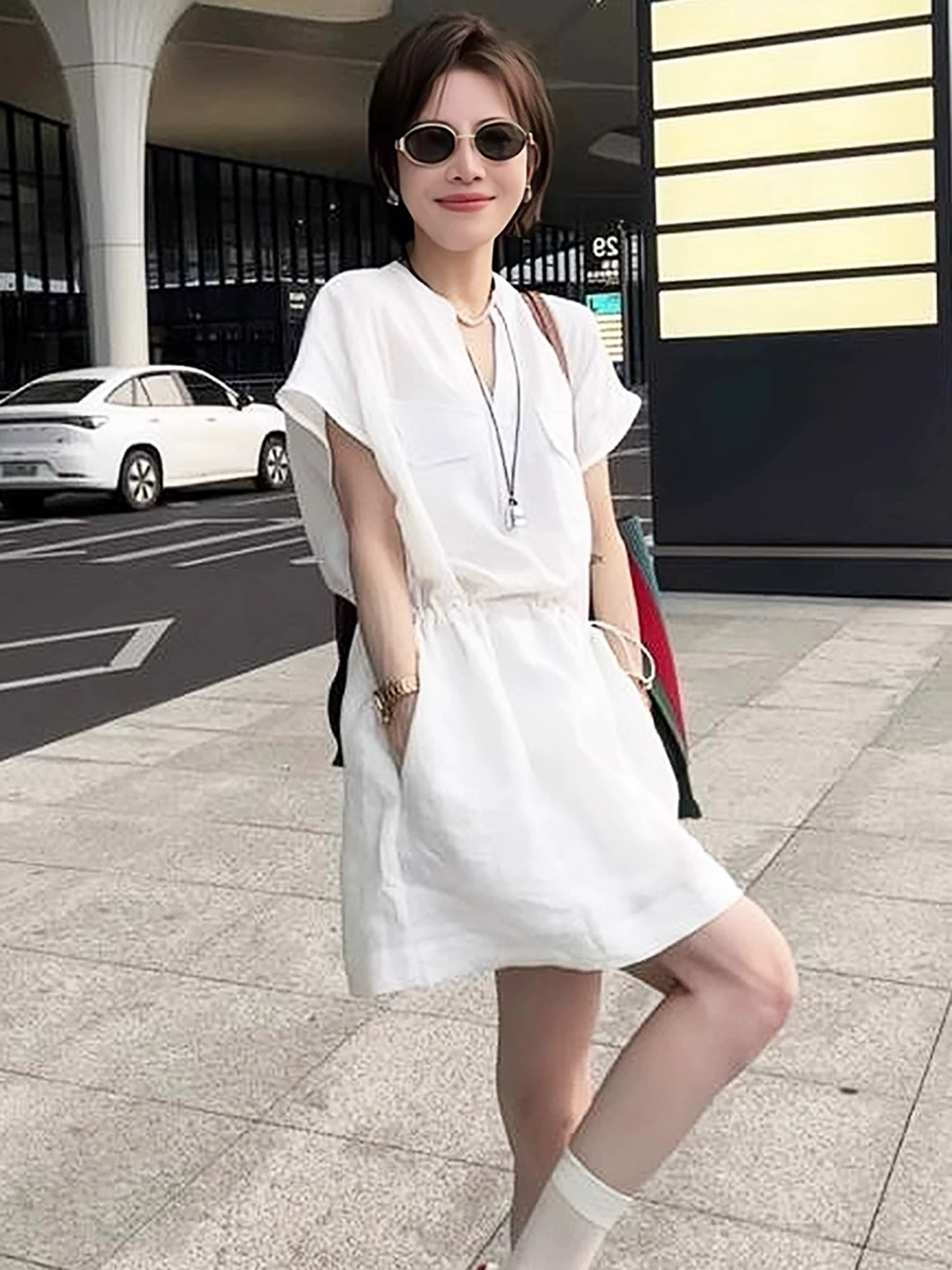 Dress, shirt, skirt, for teenagers, drawstring