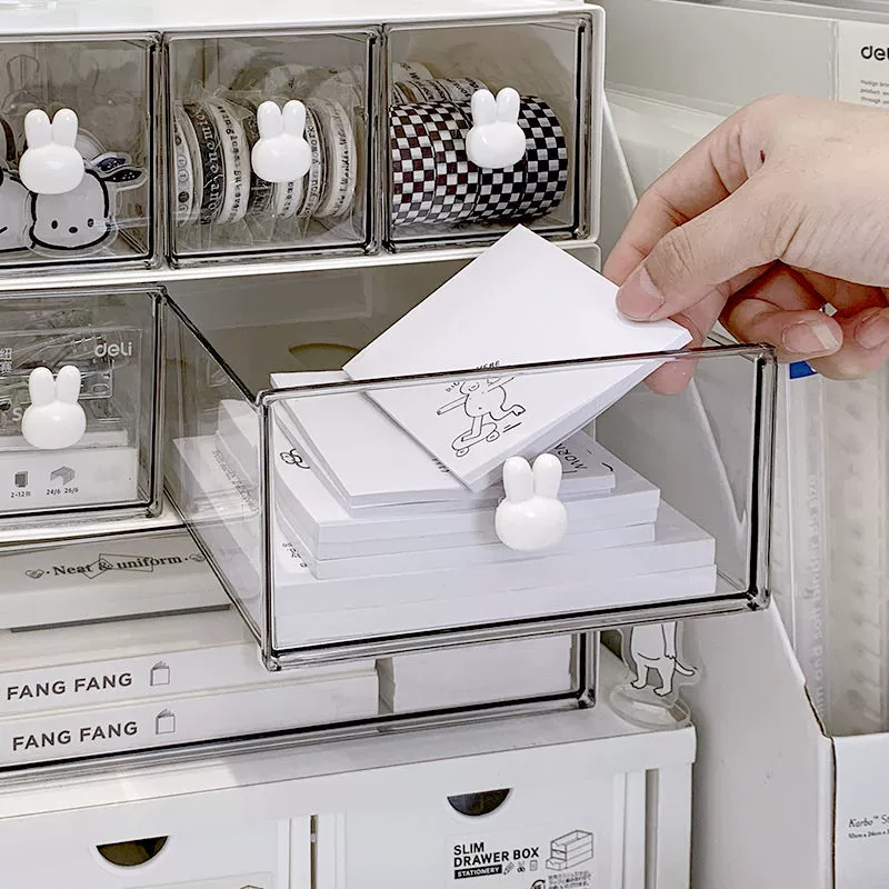 Desktop Acrylic Storage Box, Transparent 3-Layer Stackable Drawer Organizer for Desk and Dorm