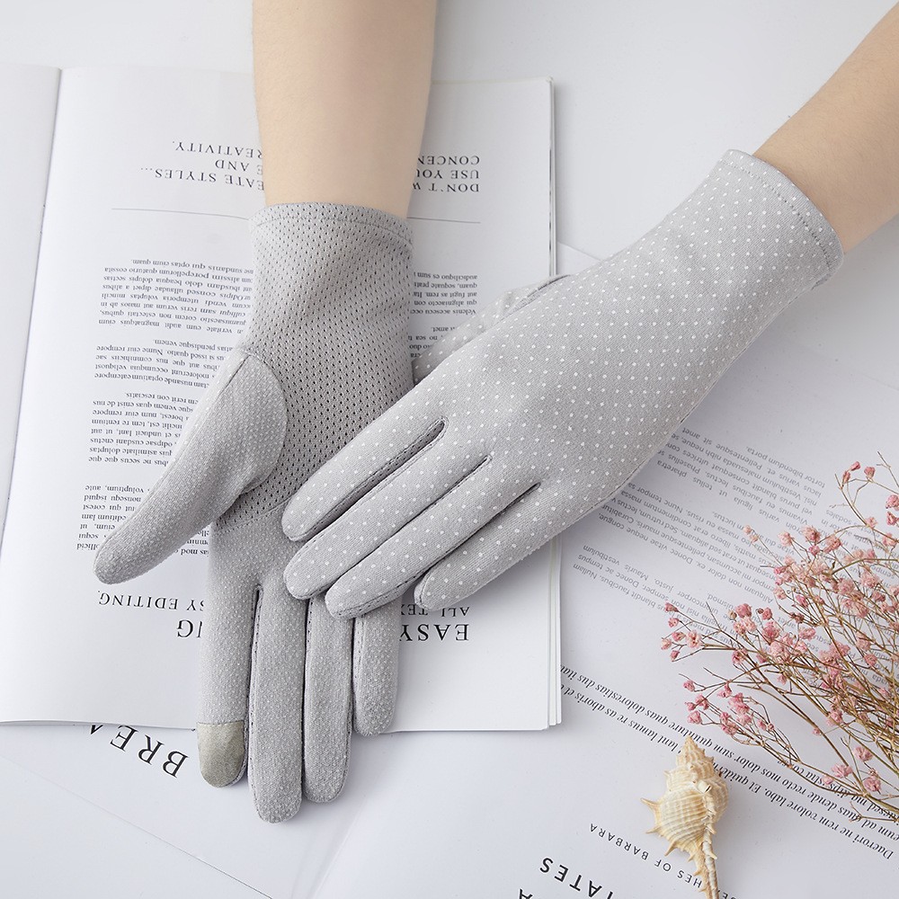 Guantes de protección solar para mujer nueva primavera y verano conducción estilo coreano encaje arco montar antideslizante guantes de pantalla táctil delgada