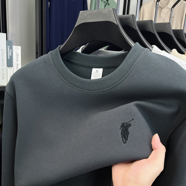 Sweatshirt with a round collar