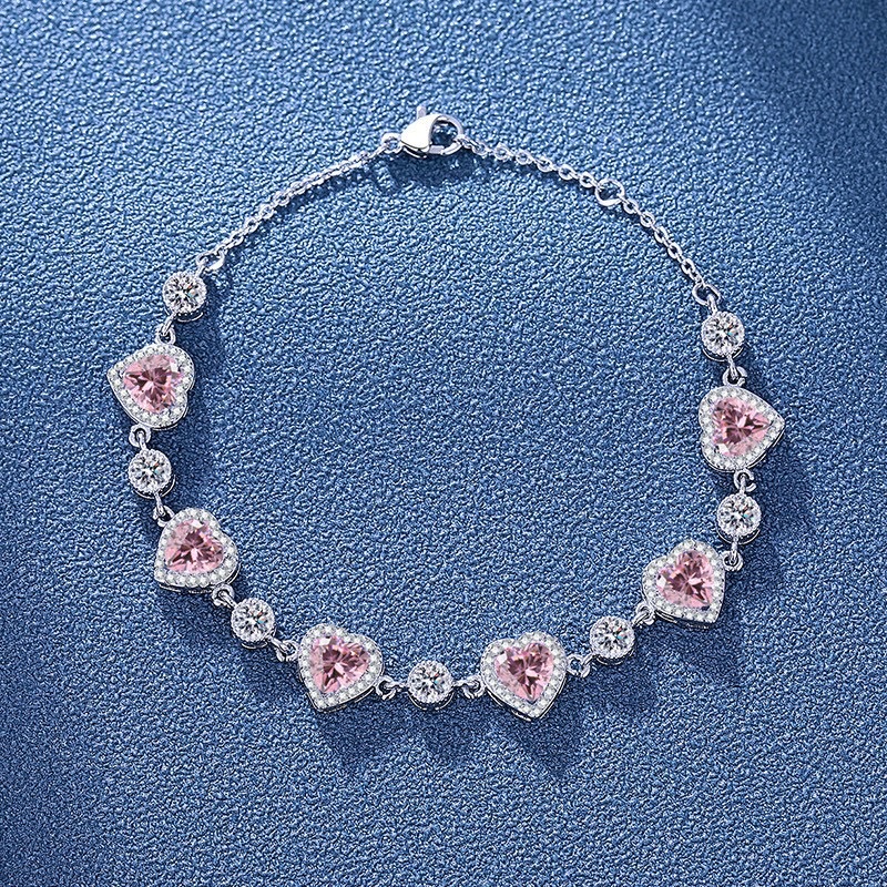 Pulsera de diamante rosa