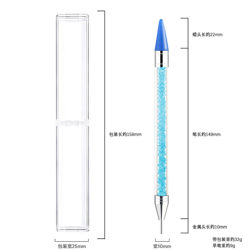 両頭のネイルアートドリルのペン1本のアクリル点ドリルのクレヨンの粘りがあります。|undefined