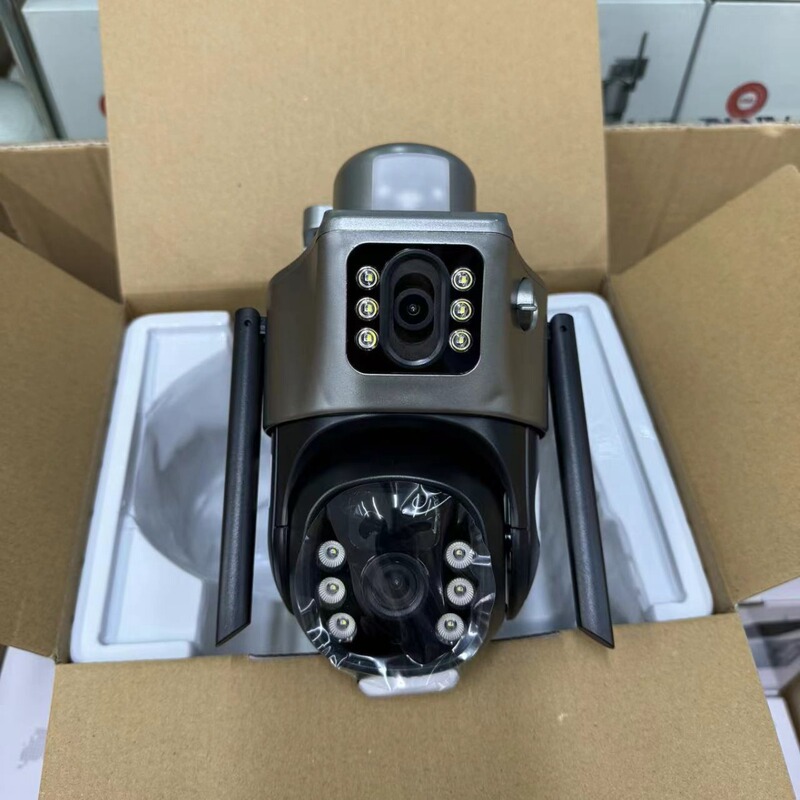 V380両眼太陽カメラ600万高清夜視4gガンボール連動屋内外防水モニター|undefined