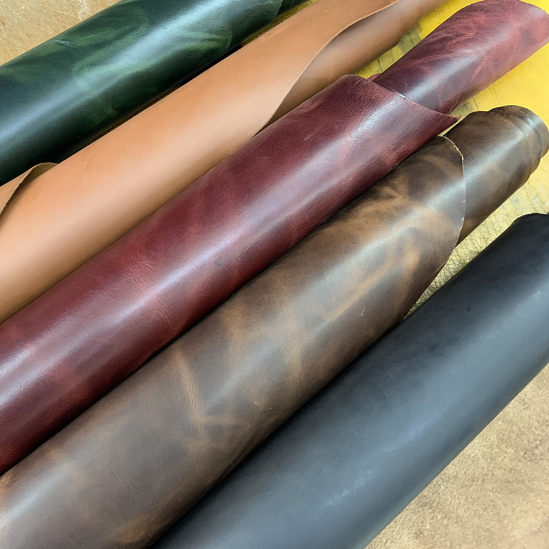 复古头层牛皮油蜡疯马牛皮皮料厚度1.8mm手工diy真皮皮料5色可选