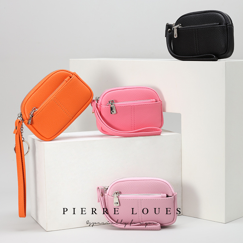 Nuevo tipo de explosión transfronteriza alta sensación coreana doble cremallera mini bolso de gran capacidad bolso de llaves bolso de cambio