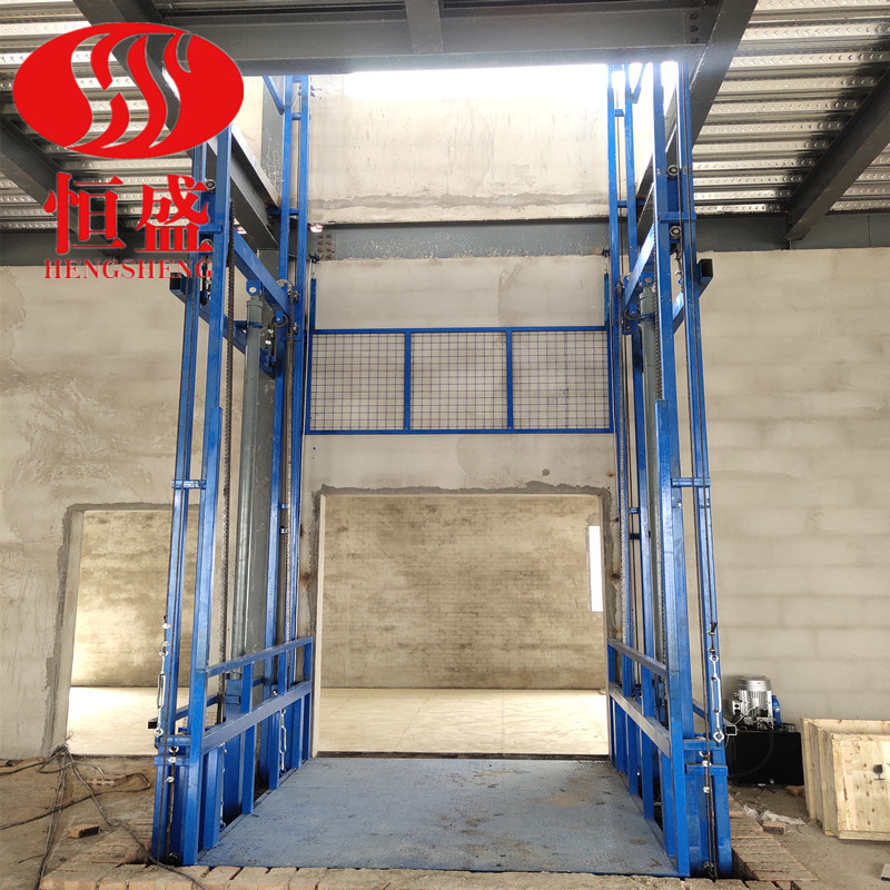 电动液压导轨货梯 大吨位货物升降平台厂房升降机 仓库液压举升机
