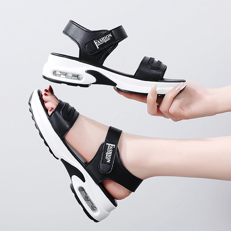 Sports 2023 Sommer Neue einzeilige Damen-Sandalen mit dicker Sohle und rutschfester Luftpolsterung_voghion.com