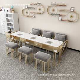 大功率吸尘器美甲桌椅套装特价经济单双三人美甲台全套轻奢带插座