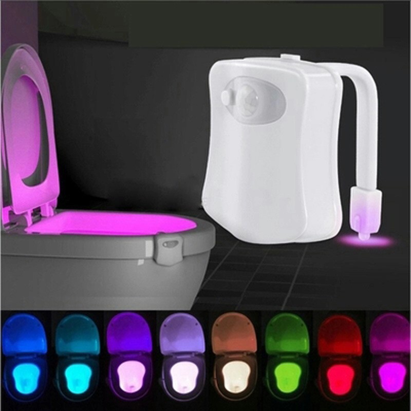 New 8-color toilet sensor light hanging...