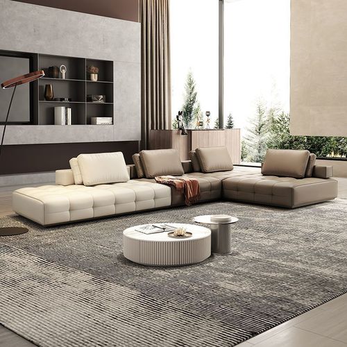 w! Italian minimalist Lawrence sofa small apartment living room leather sofa large apartment lawrence module combination