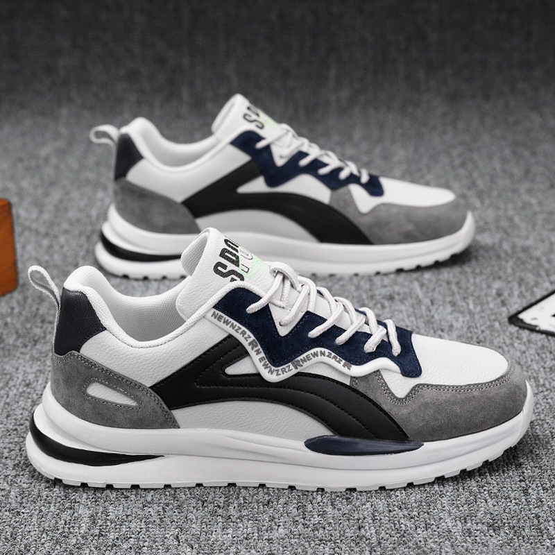 New Sports Shoes Spring Korean Style Shoes Men's Trendy All-match White Shoes Men's Casual Leather Shoes Summer Trendy Shoes Skate Shoes