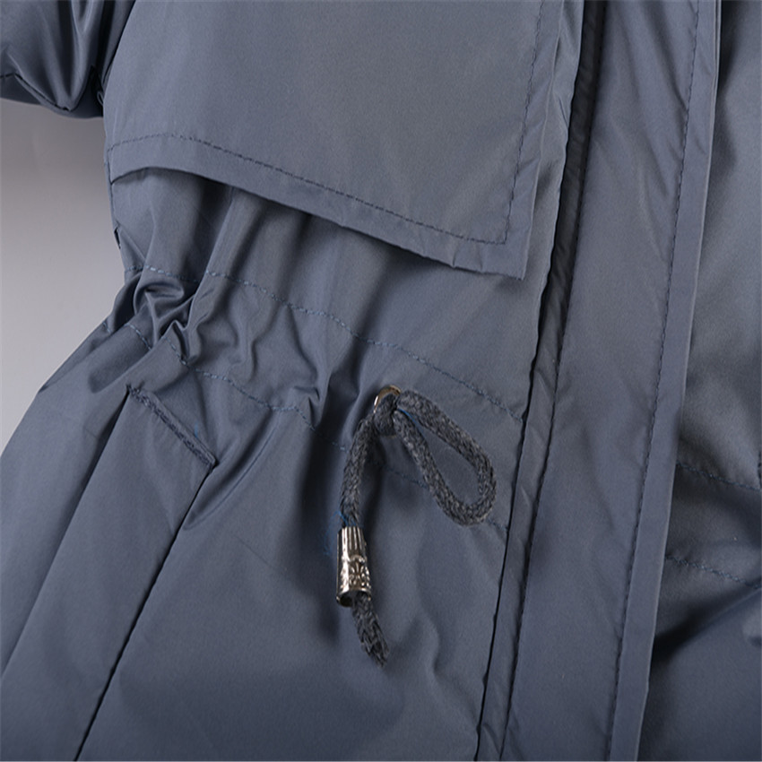 New Korean Style Girls' Mid Length Parka Coat With Drawstring Waist And Thick Cotton Coat_voghion.com