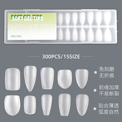 Jade Nail Art 300 Pieces Boxed Sanding Transparent Nail Tips Handmade Nail Tips Nail Art Nail Tips for Special Use
