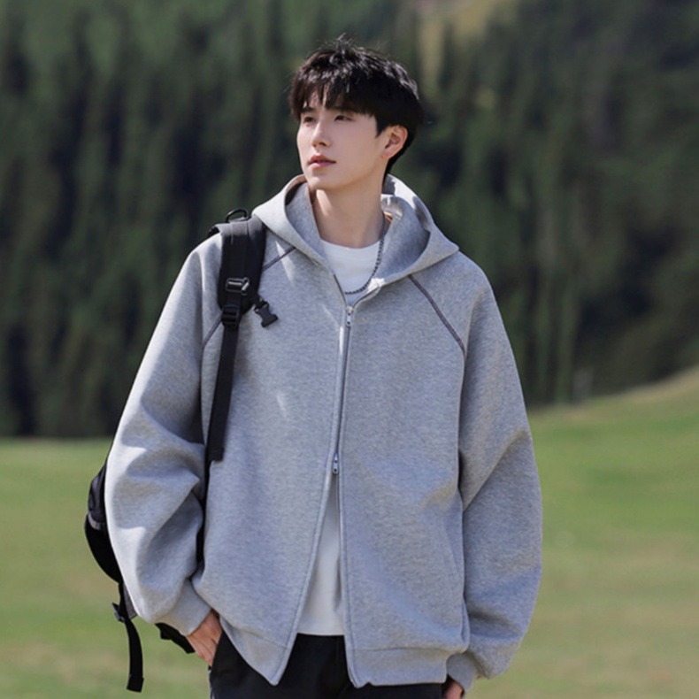 Cardigan con capuz para hombres 2026 otoño nuevo estilo de Hong Kong chaqueta de calle alta ropa de pareja suelta suéter
