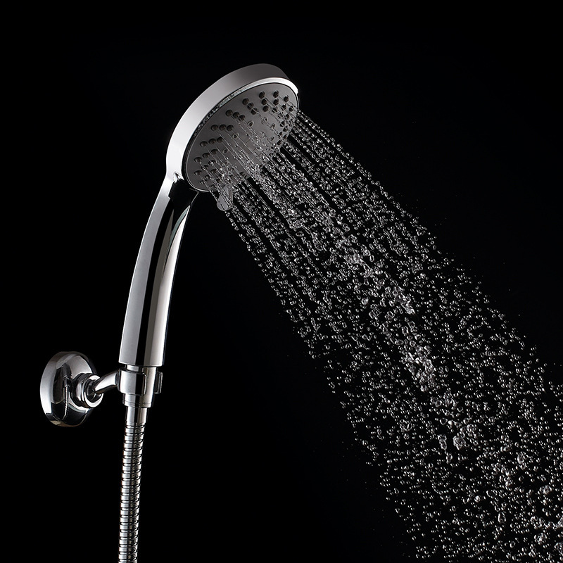 Bathtub shower faucet suit triple faucet lifting rod with hand-held shower wall hanging