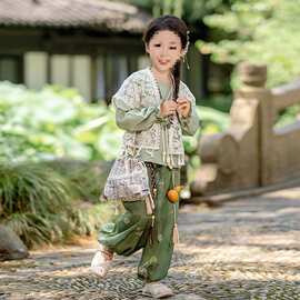 女童新款宋制汉服古风套装春秋款超仙中国风洋气唐装民族风三件套