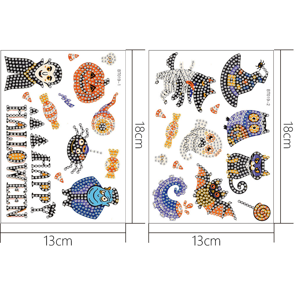 Monstruo de Halloween transfronterizo diamante pegatinas de dibujos animados aleatorios pegatinas DIY pegatinas de pared decoración al por mayor
