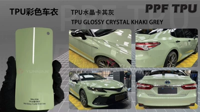 Automotive Film | Anti-Yellowing, Hydrolysis-Resistant, Colored Ppf - 15215m-5-years-warranty-tpu-crystal-khaki-gray-water-sticker