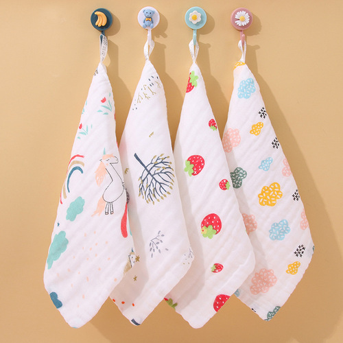 Small square towel Gauze children's square towel saliva towel soft skin-friendly and breathable baby towel Pure cotton wholesale
