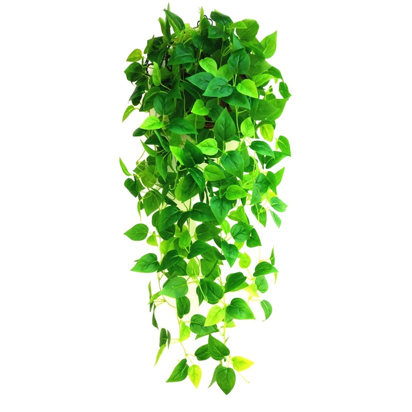 Artificial planta verde colgante de pared decoración falsa Flor de ratán de plástico falso hoja techo hojas decorativas