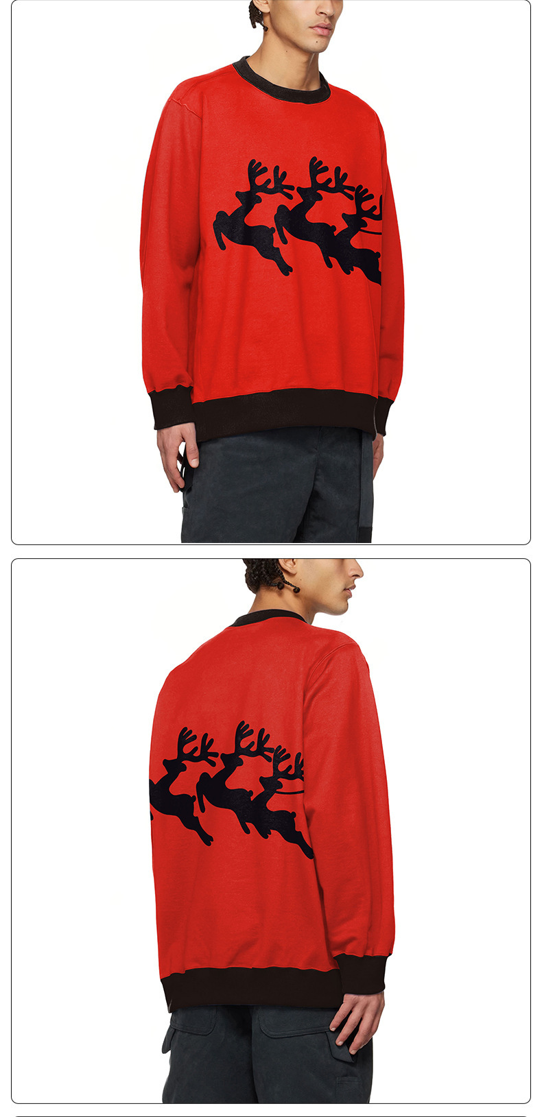 Nieuwe kleding Kerst Elanden 3D digitaal printen ronde hals trui casual koppeloutfit_voghion.com