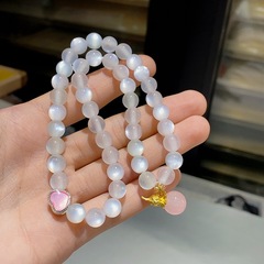变色海云母双圈搭配爱心葫芦手串送女朋友闺蜜自留生日礼物