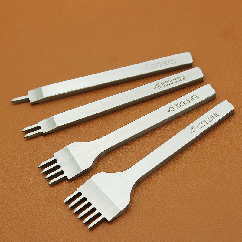 Lingzhan White Steel DIY Leather Art Leather Carving Handmade Leather Leather Goods Punching Tool Oblique Flat Chop 3/4/5/6mm Set Lingzhan White Steel DIY Leather Art Leather Carving Handmade Leather Leather Goods Punching Tool Oblique Flat Chop 3/4/5/6mm Set