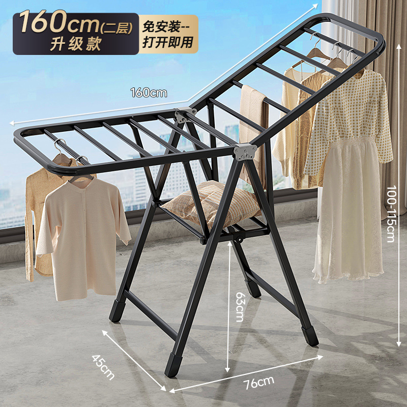 Hoja de piso percha de secado de ropa para dormitorio balcón percha de secado de ropa para bebés interior plegable telescópico percha de ropa