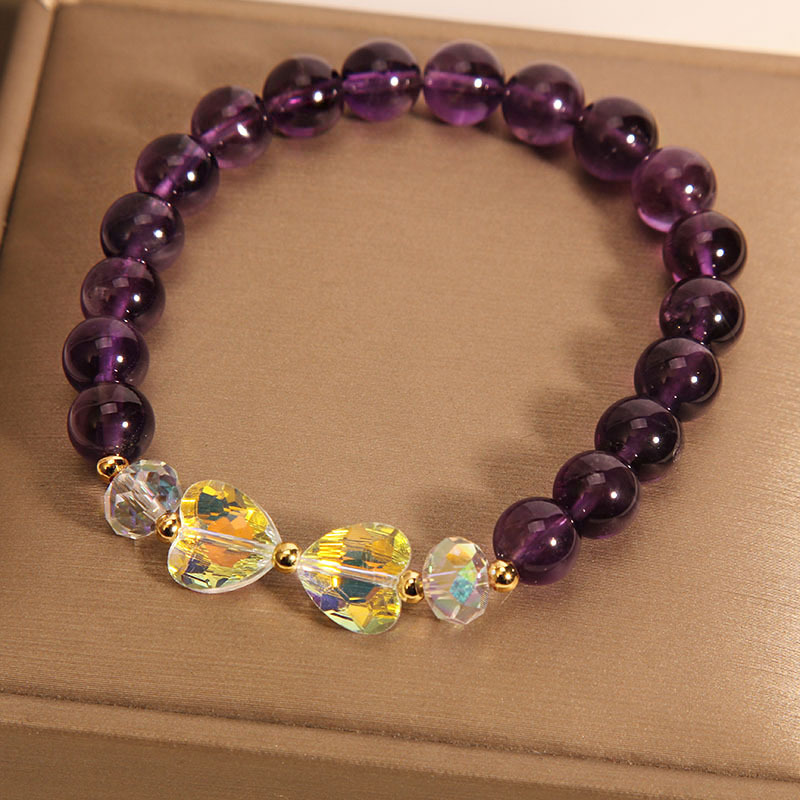 Pulsera de amatista natural mujer ins nicho diseño moda arco pulsera para novia regalo pulsera image 4