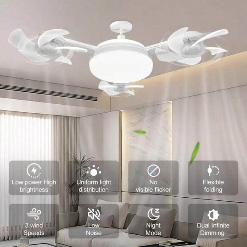 跨境代发款Ceiling Fan 2in 1 Hanging Fan With LED Lantern|ms