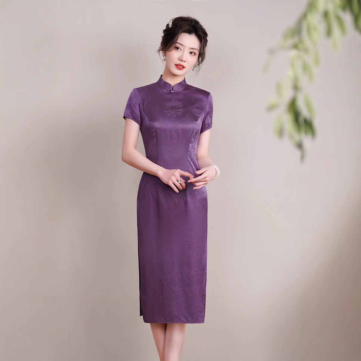Silk summer retro fashionable cheongsam