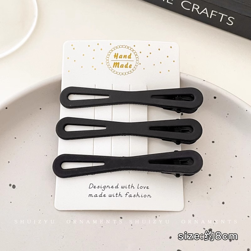 Pinza de pelo grande negro accesorios para el cabello horquilla de gama alta simple de las mujeres frente lado del cabello roto flequillo clip horquilla tocado