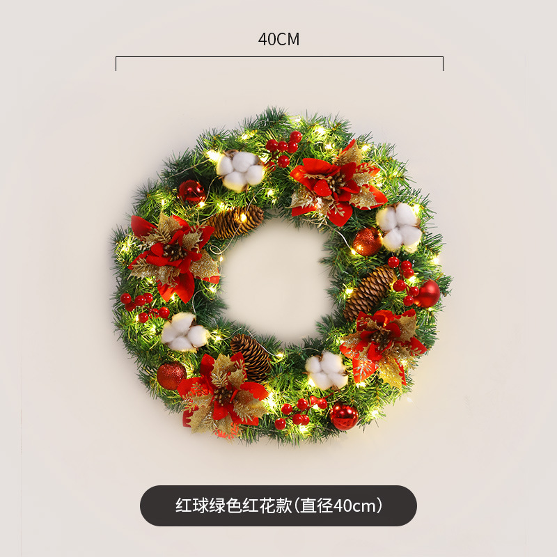 Navidad decoración Garland ratán 40/50/60cm Navidad decoración escena diseño puerta colgante ratán decoración suministros