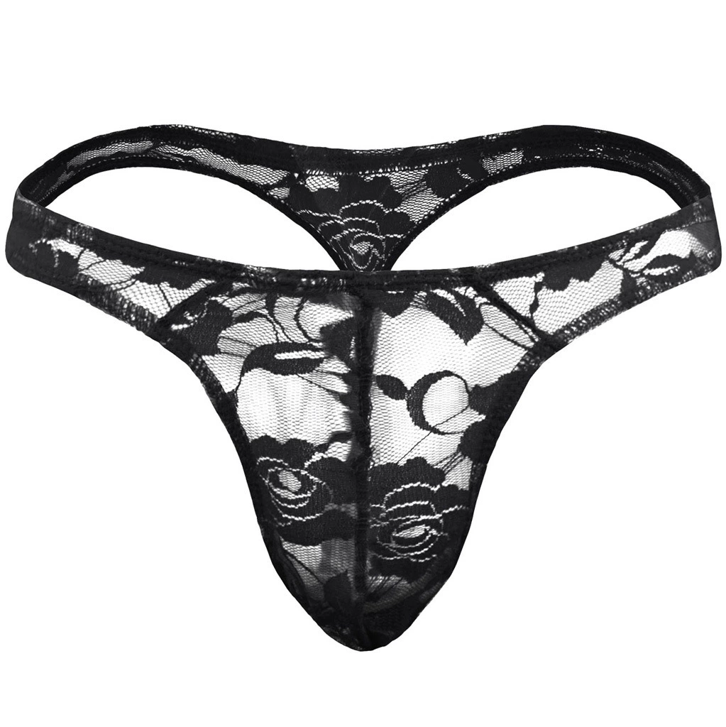 Floral Lace Sexy Thong Underwear with Sheer Mesh, Comfortable Fit, Available in Many Colors For Women