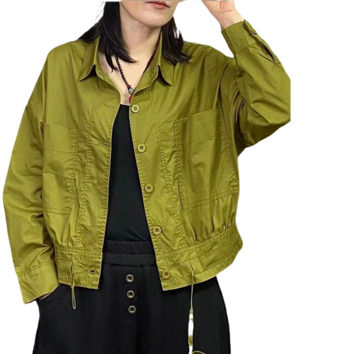 2025 Spring Open Collar Casual Loose Shirt Top Stylish Versatile Fashion Mother's Wear Thin Outerwear