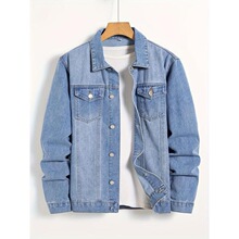 L 23493 Casual Solid Color Denim Jacket ��ɫţ������ �羳��