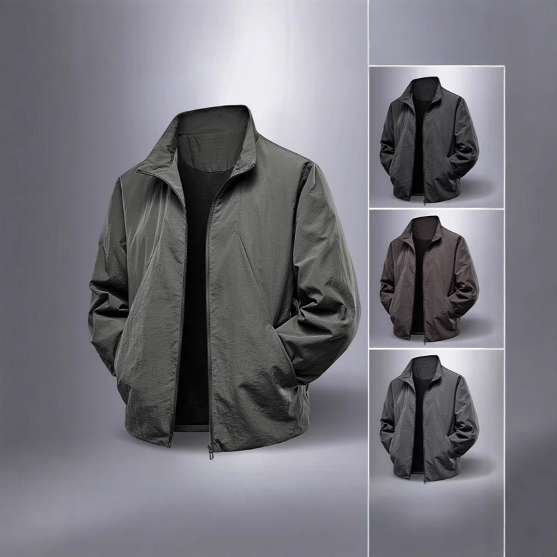 Sports Outwear Men's Spring & Fall 2025 New Stand-Up Collar Top Cycling Running Windbreaker Handsome Outdoor Casual Jacket