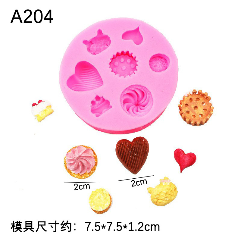 Una variedad de simulación biscuit caramelo postre donut mini fideos instantáneos molde silicona creativo hornear Decoración