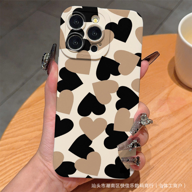 Japanese and Korean Style Heart-Shaped Phone Case Suitable for Apple iPhone 11/12/13/14/15/16 Pro Max Full Coverage 17 Japanese and Korean Style Heart-Shaped Phone Case Suitable for Apple iPhone 11/12/13/14/15/16 Pro Max Full Coverage 17