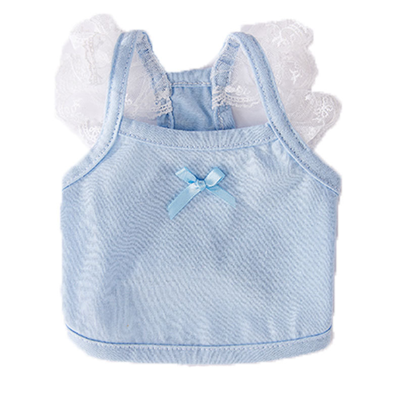 Primavera y verano perros princesa coreana color caramelo de encaje chaleco de manga volante gato Teddy Bo Mei ropa de mascotas