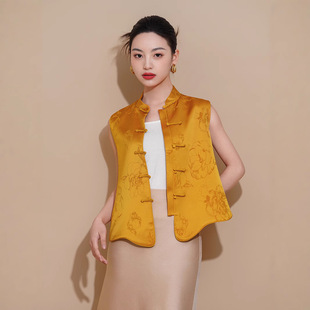 New Chinese-style Cheongsam Vest Waistcoat New 2025 Improved Top Vest Young Tang-style Women's Chinese-style Coat