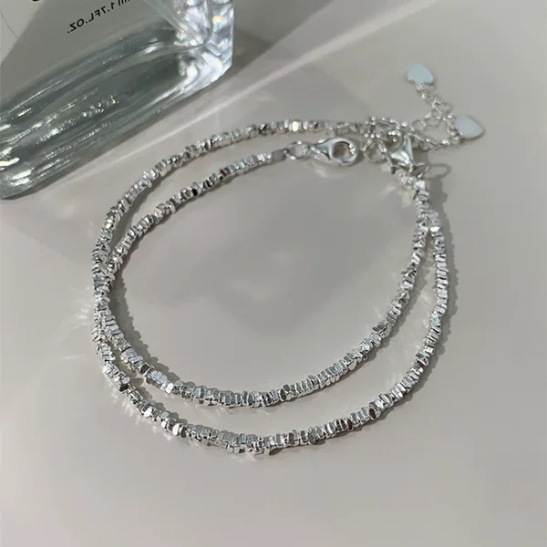 Broken Silver Bracelet Women's Summer Light Luxury Girlfriend Bracelet Niche Design Broken Silver Bracelet Korean Style Simple Stacked Style