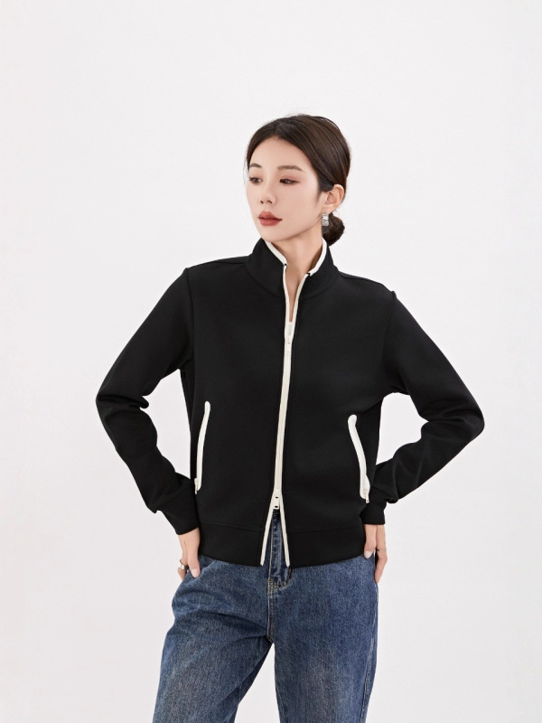 新款立领棒球服女秋季外套秋冬款美式拉链开衫小个子休闲夹克上衣|undefined