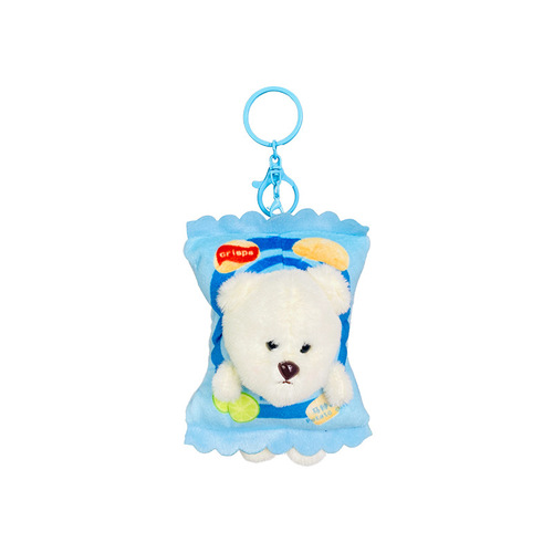 Plush Potato Chip Bear Cartoon Doll Creative Car Keychain Doll School Bag Pendant Girly Heart Small Gift Wholesale